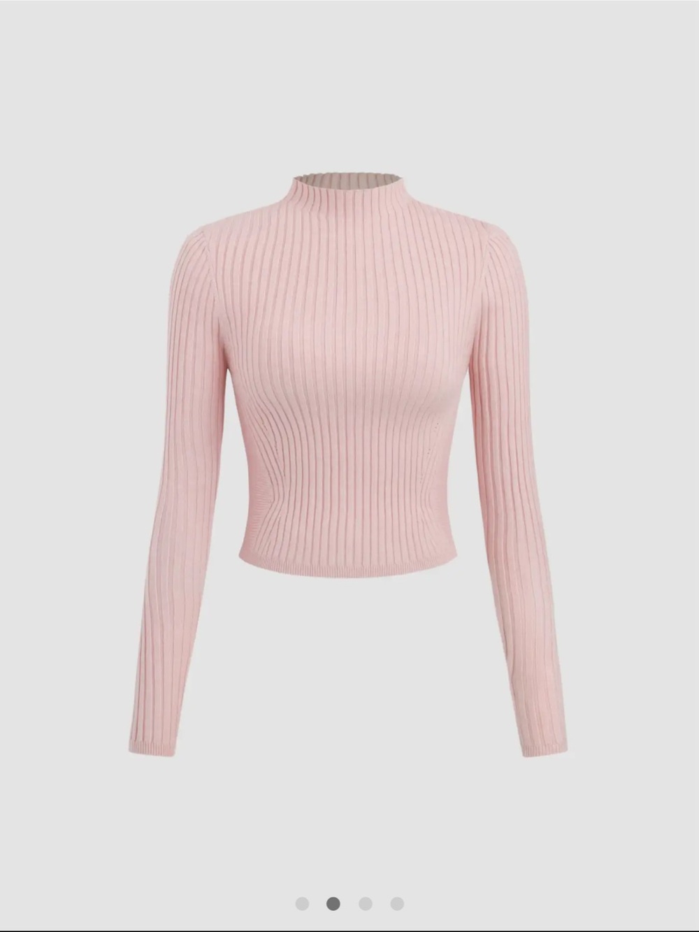 Cider Pink Ribbed Long-Sleeve Mock Neck Top